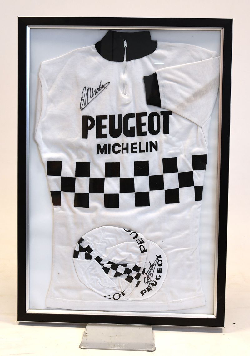 Replica Peugeot-Michelin jersey and cap